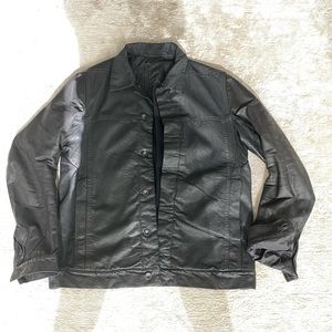 Rick Owens DS Denim Jacket with leather sleeves